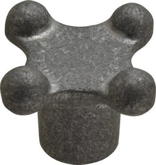Jergens - 2-1/8" Head Diam, 4 Point Lobed Knob - 1/2-13 Hole, Aluminum - Exact Tooling