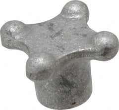 Jergens - 3" Head Diam, 4 Point Lobed Knob - 1/2-13 Hole, Aluminum - Exact Tooling