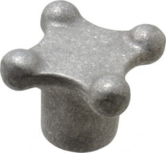 Jergens - 3" Head Diam, 4 Point Lobed Knob - 5/8-11 Hole, Aluminum - Exact Tooling