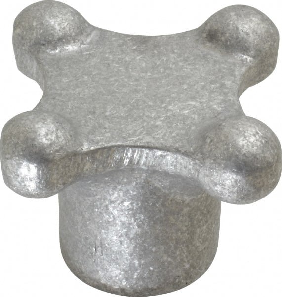 Jergens - 3" Head Diam, 4 Point Lobed Knob - 3/4-10 Hole, Aluminum - Exact Tooling
