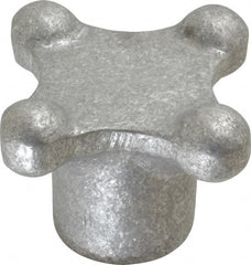 Jergens - 3" Head Diam, 4 Point Lobed Knob - 3/4-10 Hole, Aluminum - Exact Tooling