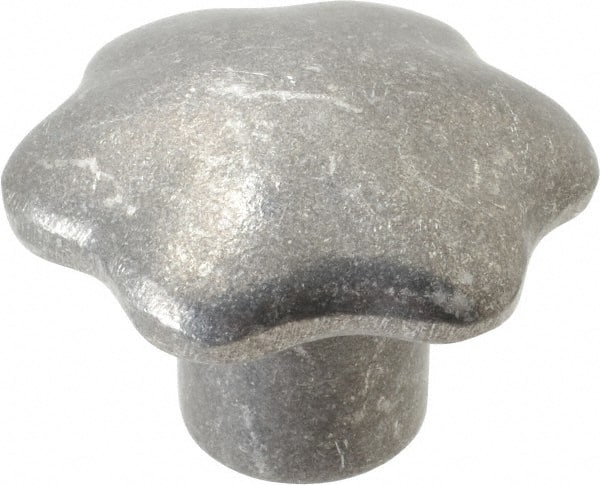 Jergens - 2-3/4" Head Diam, 6 Point Lobed (Palm-Grip) Knob - Aluminum - Exact Tooling