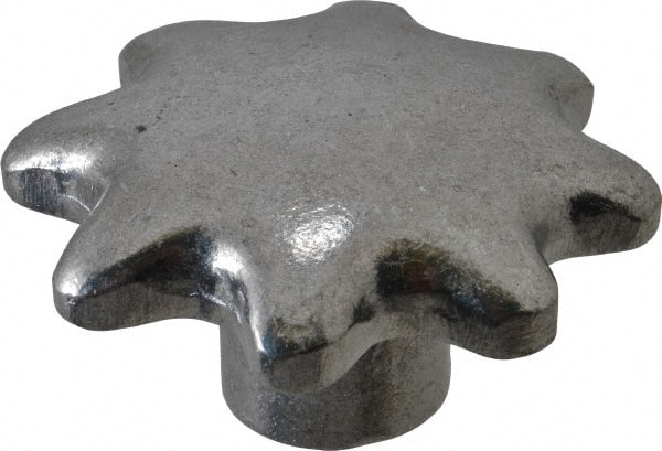 Jergens - 3-1/2" Head Diam, 6 Point Lobed (Palm-Grip) Knob - Aluminum - Exact Tooling