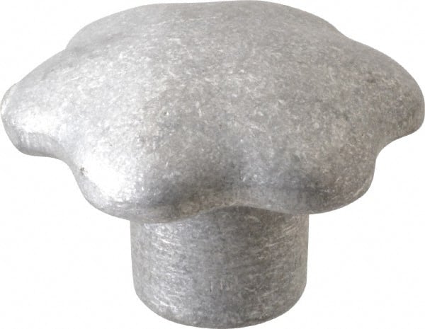 Jergens - 2-3/4" Head Diam, 6 Point Lobed (Palm-Grip) Knob - 1/2" Hole, Aluminum - Exact Tooling