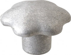 Jergens - 2-3/4" Head Diam, 6 Point Lobed (Palm-Grip) Knob - 1/2" Hole, Aluminum - Exact Tooling