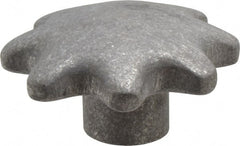 Jergens - 3-1/2" Head Diam, 6 Point Lobed (Palm-Grip) Knob - 1/2" Hole, Aluminum - Exact Tooling