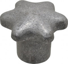 Jergens - 2" Head Diam, 6 Point Lobed (Palm-Grip) Knob - 3/8-16 Hole, Aluminum - Exact Tooling