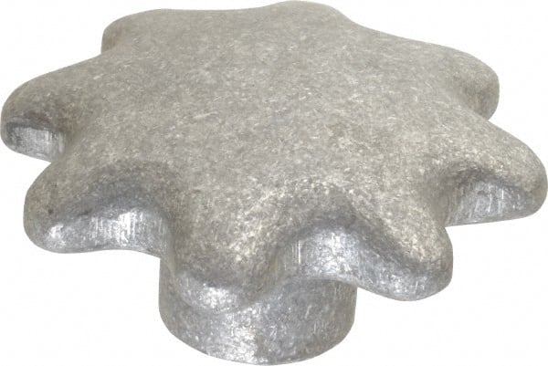 Jergens - 3-1/2" Head Diam, 6 Point Lobed (Palm-Grip) Knob - 1/2-13 Hole, Aluminum - Exact Tooling