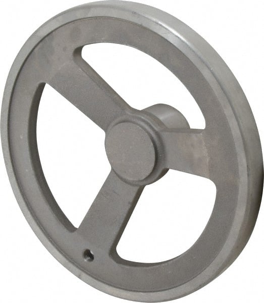 Jergens - 10", 3 Spoke Offset Handwheel with Handle - 2-3/8" Hub, Aluminum Alloy, Plain Finish - Exact Tooling