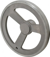 Jergens - 10", 3 Spoke Offset Handwheel with Handle - 2-3/8" Hub, Aluminum Alloy, Plain Finish - Exact Tooling