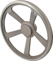 Jergens - 14", 5 Spoke Offset Handwheel with Handle - 2-3/4" Hub, Aluminum Alloy, Plain Finish - Exact Tooling