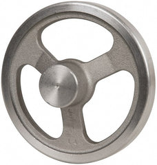 Jergens - 6", 3 Spoke Offset Handwheel - 1-1/2" Hub, Aluminum Alloy, Plain Finish - Exact Tooling