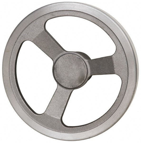 Jergens - 8", 3 Spoke Offset Handwheel - 2" Hub, Aluminum Alloy, Plain Finish - Exact Tooling