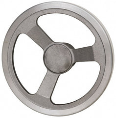 Jergens - 8", 3 Spoke Offset Handwheel - 2" Hub, Aluminum Alloy, Plain Finish - Exact Tooling