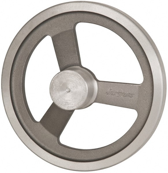 Jergens - 10", 3 Spoke Offset Handwheel - 2-3/8" Hub, Aluminum Alloy, Plain Finish - Exact Tooling