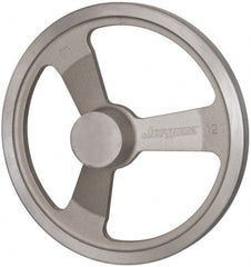 Jergens - 12", 3 Spoke Offset Handwheel - 2-1/2" Hub, Aluminum Alloy, Plain Finish - Exact Tooling