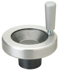 Jergens - 5" Diam, 1-1/2" Hub Diam, Grade #319, Aluminum Alloy, Angular Handwheel with Handle - 1-1/4" Hub Length, 11/16 Smaller to 2" Larger Diam - Exact Tooling