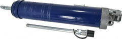 Lincoln - 4,500 Max psi, Rigid Pistol Grease Gun - 14-1 & 2 oz (Cartridge) & 16 oz (Bulk) Capacity, 1/8 Thread Outlet, 39 Strokes per oz, Bulk & Cartridge Fill, Includes 6" Straight Pipe & Coupler - Exact Tooling