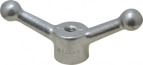 Jergens - 2 Offset Arms, 3/8-16" Hole, Tapped Speed Handle - 1-1/2" High, 1-1/8" Hub Diam - Exact Tooling