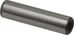 Jergens - 1/4" Diam x 1" Pin Length C-1215 Alloy Steel Pull Out Dowel Pin - C 47-58 & C 60-64 (Surface) Hardness, 1 Beveled & 1 Threaded End - Exact Tooling