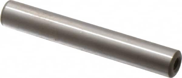 Jergens - 3/8" Diam x 2-1/2" Pin Length C-1215 Alloy Steel Pull Out Dowel Pin - C 47-58 & C 60-64 (Surface) Hardness, 1 Beveled & 1 Threaded End - Exact Tooling