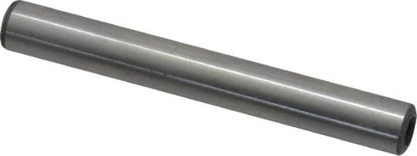 Jergens - 3/8" Diam x 3" Pin Length C-1215 Alloy Steel Pull Out Dowel Pin - C 47-58 & C 60-64 (Surface) Hardness, 1 Beveled & 1 Threaded End - Exact Tooling
