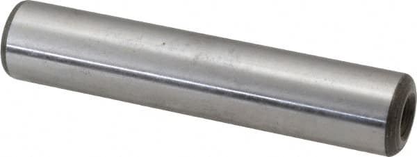 Jergens - 1/2" Diam x 2-1/2" Pin Length C-1215 Alloy Steel Pull Out Dowel Pin - C 47-58 & C 60-64 (Surface) Hardness, 1 Beveled & 1 Threaded End - Exact Tooling