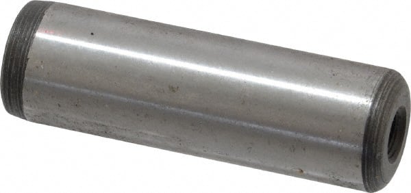 Jergens - 5/8" Diam x 2" Pin Length C-1215 Alloy Steel Pull Out Dowel Pin - C 47-58 & C 60-64 (Surface) Hardness, 1 Beveled & 1 Threaded End - Exact Tooling