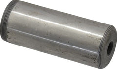 Jergens - 1" Diam x 2-1/2" Pin Length C-1215 Alloy Steel Pull Out Dowel Pin - C 47-58 & C 60-64 (Surface) Hardness, 1 Beveled & 1 Threaded End - Exact Tooling