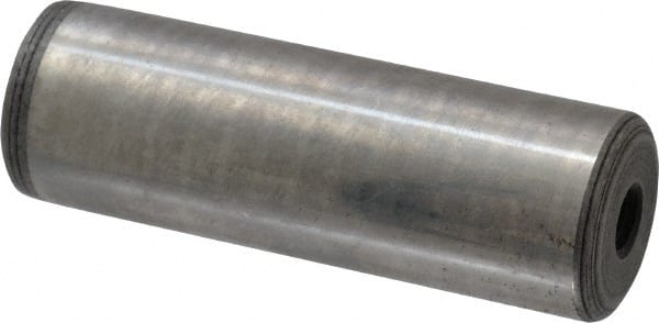 Jergens - 1" Diam x 3" Pin Length C-1215 Alloy Steel Pull Out Dowel Pin - C 47-58 & C 60-64 (Surface) Hardness, 1 Beveled & 1 Threaded End - Exact Tooling