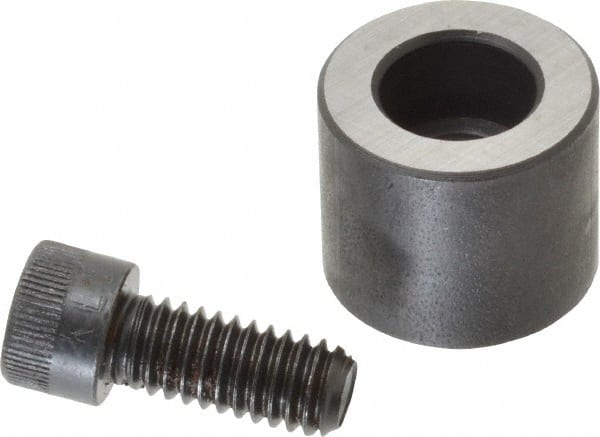 Jergens - 5/16-18 Thread, 7/8" OD, 3/4" High, Jig Foot - Black Oxide Finish, Low Carbon Steel, Case Hardened, 75-77 R30N Heat Treatment - Exact Tooling