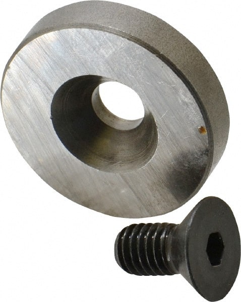 Jergens - 3/8-16 Thread, 1-5/8" OD, 3/8" High, Flat Foot - Low Carbon Steel, Case Hardened, 75-77 R30N Heat Treatment - Exact Tooling