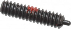 Jergens - 6-32, 17/32" Thread Length, 1/16" Plunger Projection, Steel Threaded Spring Plunger - 0.046" Max Plunger Diam, 17/32" Plunger Length, 1.5 Lb Init End Force, 4.5 Lb Final End Force, 3/64" Hex - Exact Tooling