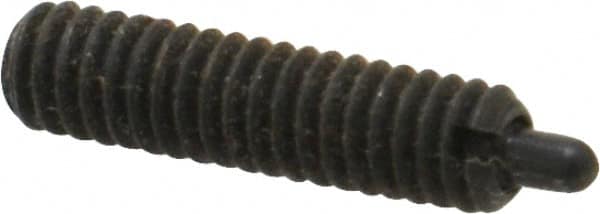 Jergens - 8-32, 5/8" Thread Length, 3/32" Plunger Projection, Steel Threaded Spring Plunger - 0.07" Max Plunger Diam, 5/8" Plunger Length, 2.7 Lb Init End Force, 7.3 Lb Final End Force, 5/64" Hex - Exact Tooling