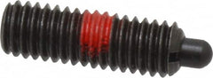 Jergens - 3/8-16, 1-1/8" Thread Length, 3/16" Plunger Projection, Steel Threaded Spring Plunger - 0.186" Max Plunger Diam, 1-1/8" Plunger Length, 5.5 Lb Init End Force, 14.5 Lb Final End Force, 3/16" Hex - Exact Tooling