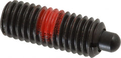 Jergens - 1/2-13, 1-1/4" Thread Length, 1/4" Plunger Projection, Steel Threaded Spring Plunger - 1/4" Max Plunger Diam, 1-1/4" Plunger Length, 6.6 Lb Init End Force, 17.4 Lb Final End Force, 1/4" Hex - Exact Tooling