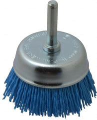 Value Collection - 2" Diam, 1/4" Hole Size Straight Wire Nylon Cup Brush - Fine Grade, 4,500 Max RPM - Exact Tooling