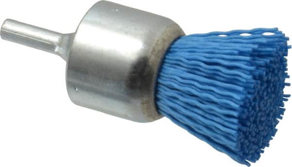 Value Collection - 1-3/16" Brush Diam, End Brush - Fine Grade, 1/4" Diam Shank, 18,000 Max RPM - Exact Tooling