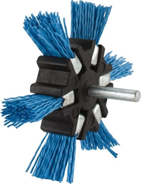 Value Collection - 4" OD, 1/4" Shank Diam, Nylon Wheel Brush - 1/2" Face Width - Exact Tooling