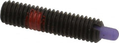 Jergens - 10-32, 3/4" Thread Length, 1/8" Plunger Projection, Steel Threaded Spring Plunger - 0.093" Max Plunger Diam, 3/4" Plunger Length, 2.9 Lb Init End Force, 11.1 Lb Final End Force, 3/32" Hex - Exact Tooling