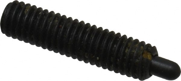 Jergens - 10-32, 3/4" Thread Length, 1/8" Plunger Projection, Steel Threaded Spring Plunger - 0.093" Max Plunger Diam, 3/4" Plunger Length, 2.9 Lb Init End Force, 11.1 Lb Final End Force, 3/32" Hex - Exact Tooling