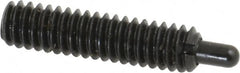 Jergens - 1/4-20, 1" Thread Length, 3/16" Plunger Projection, Steel Threaded Spring Plunger - 0.119" Max Plunger Diam, 1" Plunger Length, 3 Lb Init End Force, 13 Lb Final End Force, 1/8" Hex - Exact Tooling