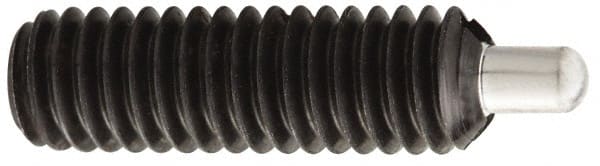 Gibraltar - 1/4-28, 1" Thread Length, 3/16" Plunger Projection, Steel Threaded Spring Plunger - 0.118" Max Plunger Diam, 1" Plunger Length, 3 Lb Init End Force, 13 Lb Final End Force, 5/64" Hex - Exact Tooling