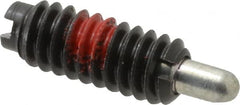 Jergens - 1/4-20, 5/8" Thread Length, 3/16" Plunger Projection, Steel Threaded Spring Plunger - 0.119" Max Plunger Diam, 5/8" Plunger Length, 0.3 Lb Init End Force, 3.5 Lb Final End Force - Exact Tooling