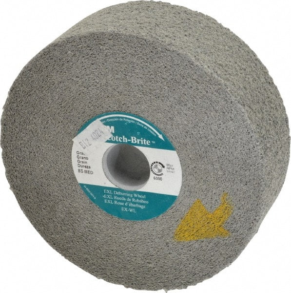 3M - 6" Diam, 2" Face Width, 1" Center Hole, Medium Grade, Silicon Carbide Deburring Wheel - Convolute, Hard Density 8 Grade, 6,000 RPM - Exact Tooling