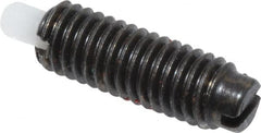 Jergens - 10-32, 9/16" Thread Length, 1/8" Plunger Projection, Steel Threaded Spring Plunger - 0.093" Max Plunger Diam, 9/16" Plunger Length, 0.3 Lb Init End Force, 3 Lb Final End Force - Exact Tooling