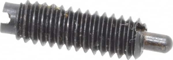 Jergens - 8-32, 1/2" Thread Length, 3/32" Plunger Projection, Steel Threaded Spring Plunger - 0.07" Max Plunger Diam, 1/2" Plunger Length, 0.5 Lb Init End Force, 4 Lb Final End Force - Exact Tooling