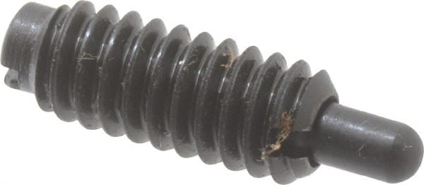 Jergens - 1/4-20, 5/8" Thread Length, 3/16" Plunger Projection, Steel Threaded Spring Plunger - Exact Tooling