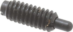 Jergens - 1/4-20, 5/8" Thread Length, 3/16" Plunger Projection, Steel Threaded Spring Plunger - Exact Tooling