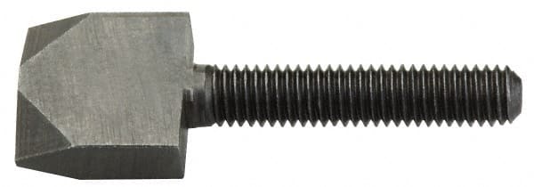 Jergens - #10-32 Thread, 1" Length Under Head, Steel Quarter Turn Screw - Grade C-1018, 1/2" Wide x 1/2" High x 3/16" Thick Head, Black Oxide, UNF Thread - Exact Tooling